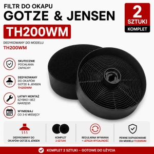 Filtr węglowy do GOTZE & JENSEN TH200WM | 2 sztuki 