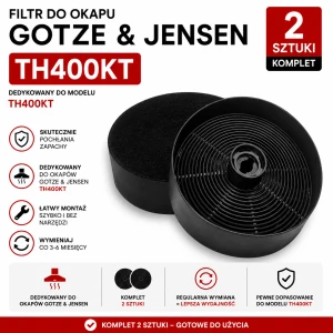 Filtr węglowy do GOTZE & JENSEN TH400KT | 2 sztuki