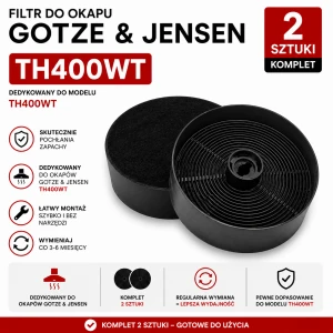 Filtr węglowy do GOTZE & JENSEN TH400WT | 2 sztuki
