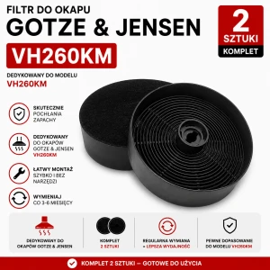 Filtr węglowy do GOTZE & JENSEN VH260KM | 2 sztuki