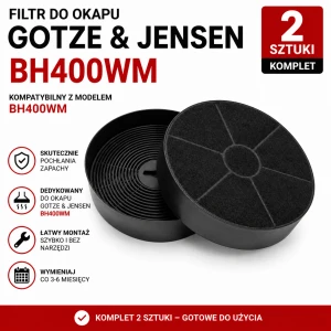  Filtr węglowy do GOTZE & JENSEN BH400WM  | 2 szt.