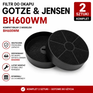  Filtr węglowy do GOTZE & JENSEN BH600WM  | 2 szt.
