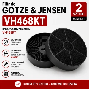  Filtr węglowy do GOTZE & JENSEN VH468KT  | 2 szt.