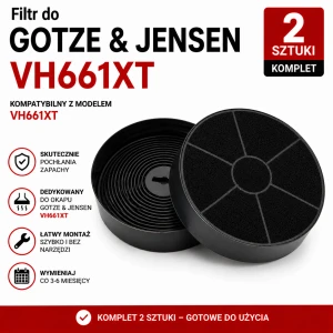  Filtr węglowy do GOTZE & JENSEN VH661XT  | 2 szt.