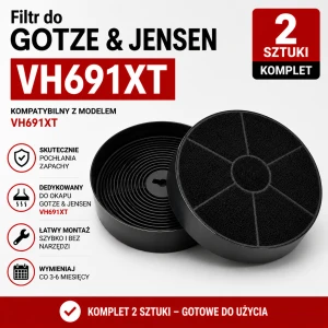 Filtr węglowy do GOTZE & JENSEN VH691XT  | 2 szt.