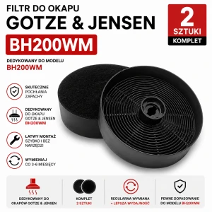  Filtr węglowy do GOTZE & JENSEN BH200WM  | 2 szt.