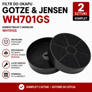  Filtr węglowy do GOTZE & JENSEN WH701GS  | 2 szt. 