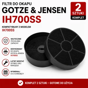  Filtr węglowy do GOTZE & JENSEN IH700SS  | 2 szt.