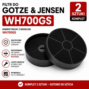  Filtr węglowy do GOTZE & JENSEN WH700GS  | 2 szt.