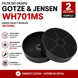  Filtr węglowy do GOTZE & JENSEN WH701MS  | 2 szt. 