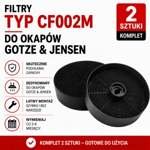 Filtr węglowy zamiennik typu CF002M  do GOTZE & JENSEN  kpl 2 szt 