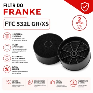 Filtr węglowy do FRANKE FTC 532L GR/XS | komplet 2 sztuki