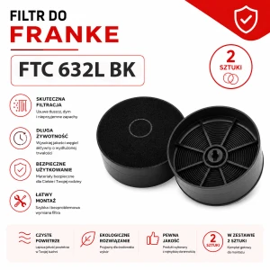Filtr węglowy do FRANKE FTC 632L BK | komplet 2 sztuki